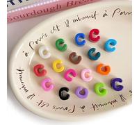 Clotiry Approx 180Pcs Mixed Colour Letter C Large Hole Beads Opaque Acrylic Capital Letter European Beads for DIY Jewellery Making Crafts