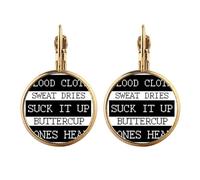 clots sweat dries bs heal Gold Clip On Drop Earrings Non Piercing Dangle Jewelry