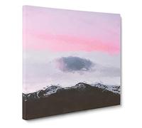 Cloud Above the Mountain Canvas Print | Gallery Wrapped 30mm Frame Wall Art | 14x14 inches | Ready to Hang | Abstract Landscape Picture | Living Room Bedroom Lounge Office