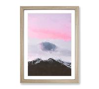 Cloud Above The Mountain In Abstract Modern Framed Print | A2 Oak Framed Wall Art | Ready to Hang | Abstract Landscape Picture | Living Room Bedroom Lounge Office