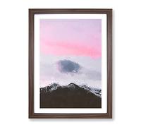 Cloud Above The Mountain In Abstract Modern Framed Print | A2 Walnut Framed Wall Art | Ready to Hang | Abstract Landscape Picture | Living Room Bedroom Lounge Office