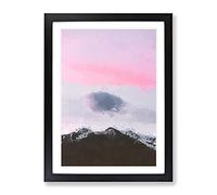 Cloud Above The Mountain In Abstract Modern Framed Print | A4 Black Framed Wall Art | Ready to Hang | Abstract Landscape Picture | Living Room Bedroom Lounge Office