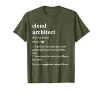 Cloud Architect Funny Dictionary Definition T-Shirt, Men, Olive Green, Large
