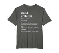 Cloud Architect Funny Dictionary Definition T-Shirt, Men's Big and Tall, Asphalt Grey, 5X Tall