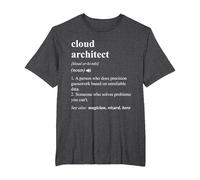 Cloud Architect Funny Dictionary Definition T-Shirt, Men's Big and Tall, Dark Heather Grey, 5X Tall