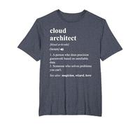 Cloud Architect Funny Dictionary Definition T-Shirt, Men's Big and Tall, Heather Blue, 5X Tall