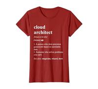 Cloud Architect Funny Dictionary Definition T-Shirt, Women, Cranberry Red, Medium