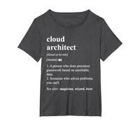 Cloud Architect Funny Dictionary Definition T-Shirt, Women's Plus, Dark Heather Grey, 4X