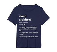 Cloud Architect Funny Dictionary Definition T-Shirt, Women's Plus, Navy Blue, 1X