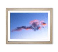 Cloud Art Modern Art Framed Wall Art Print, Ready to Hang Picture for Living Room Bedroom Home Office Décor, Oak A2 (64 x 46 cm)