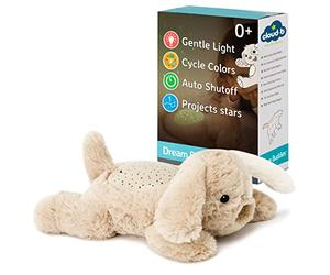 CLOUD B Calming Mini Nightlight Star Projector | Gentle Brightness | 3 Colors | 1 Constellation | Auto-Shutoff | Dream Buddies Patch the Puppy