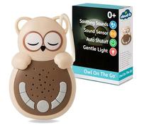 Cloud b Sweet Dreamz On The Go | Travel Sound Machine with Calming Light | 4 White Noises & Relaxing Lullabies | Smart Sensor Reactivating & Soft Glow | Baby Sleep Aid | Owl