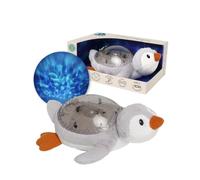 Cloud b Tranquil Penguin - Eco-Friendly Baby Night Light & Sound Machine, Patented Ocean Wave Projector, Intelligent Cry Sensor, White Noise Machine, USB-C Rechargeable, 100% Recycled Fabric