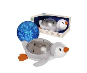 Cloud b Tranquil Penguin Baby Night Light and Sound Machine, Nursery Gift | Patented ocean wave projector, intelligent cry sensor, USB-C rechargeable, 100% recycled fabric, eco-friendly