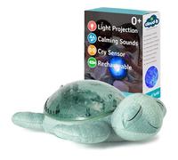Cloud b Tranquil Turtle Green (Rechargeable) Baby White Noise Machine & Baby Night Light | Portable White Noise Machine with Cry Sensor | Adjustable Settings | Soothing Sounds & Ocean Waves Projector