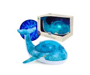 Cloud b Tranquil Whale Blue - Rechargeable Ocean Wave Projector & Baby Sound Machine - Realistic Wave Lights, Cry Sensor & 4 Soothing Sounds - Eco-Friendly Sleep Aid for Nursery & Travel