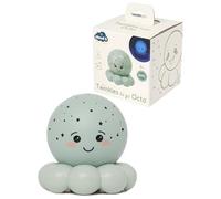 Cloud b Twinkles to Go Octo Pastel Green-Portable Star & Fish Night Light Projector for Kids-3 Soothing Colors (Amber, Blue, Green) with Auto-Rotation-45-Min Sleep Timer-Cordless Bedtime Reassurance