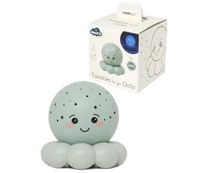 Cloud b Twinkles to Go Octo Pastel Green-Portable Star & Fish Night Light Projector for Kids-3 Soothing Colors (Amber, Blue, Green) with Auto-Rotation-45-Min Sleep Timer-Cordless Bedtime Reassurance