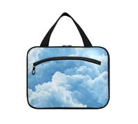 Cloud Blue Sky Hanging Makeup Bag Large Travel with Hook, Designer Compact Makeup Bag for Adults Camping Bolsa para guardar maquillaje L