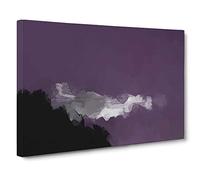 Cloud Blur Above the Forest Canvas Print | Gallery Wrapped 30mm Frame Wall Art | 30x20 inches | Ready to Hang | Abstract Landscape Picture | Living Room Bedroom Lounge Office