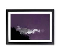 Cloud Blur Above The Forest in Abstract Framed Print | A2 Black Framed Wall Art | Ready to Hang | Abstract Landscape Picture | Living Room Bedroom Lounge Office