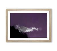 Cloud Blur Above The Forest in Abstract Framed Print | A2 Oak Framed Wall Art | Ready to Hang | Abstract Landscape Picture | Living Room Bedroom Lounge Office