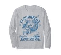 Cloud Break Beach Surfing Girl Pacific Ocean Surf Board Men Long Sleeve T-Shirt