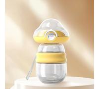 Cloud Bubble Pet Travel Cup, 550ml 2-in-1 Food and Water Container, Portable with Strap, Yellow and Blue (Yellow, Small)