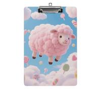 Cloud - Candy Sheep Clipboard 8.5×12.5 Inch Acrylic Clip Board with Metal Clip A4 Letter Size Decorative Clipboard Cute Hanging Clipboards for Office, Teacher, Nurse, Doctor,