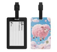Cloud - Candy Sheep Luggage Tag TPU Waterproof Travel Name Tag with Card Holder for Women Men Suitcase Identifier Cute Travel Essentials