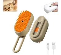 Cloud Care Cat Brush Pet Steam Brush 3 in 1 Self Cleaning Cat Steam Brush Cloud Care Pet Brush For Massaging and Cleaning Shedding Pets (ORANGE)