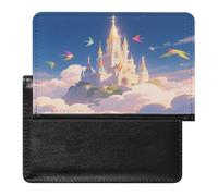 Cloud Castle in The Sky Passport Holder Unique PU Ultra-thin Passport Protective Case Compact Easy to Carry Passports Cover for Women And Men Passports Case