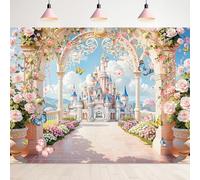 Cloud Castle Princess Garden Palace Floral Pink Rose Photography Backdrop