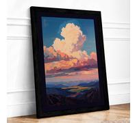 Cloud Cathedral at Dawn Landscape Framed Wall Art Print A2 (59.4×42cm) Black, Wall Decor for Living Room, Bedroom, Office & Home, Ready to Hang, Art Gift