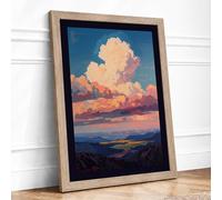 Cloud Cathedral at Dawn Landscape Framed Wall Art Print A3 (42×29.7cm) Oak, Wall Decor for Living Room, Bedroom, Office & Home, Ready to Hang, Art Gift