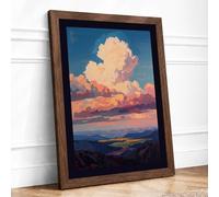 Cloud Cathedral at Dawn Landscape Framed Wall Art Print A3 (42×29.7cm) Walnut, Wall Decor for Living Room, Bedroom, Office & Home, Ready to Hang, Art Gift