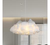Cloud Chandelier, Modern White Cloud Pendant Light Fixture with 3 LED Bulbs for Bedroom, Nursery, Kids Room, Playroom, Living Room, Dining Room, Farmhouse, Contemporary Style(19.69")