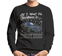 Cloud City 7 All I Want for Christmas is Knight Rider Men's Sweatshirt Black
