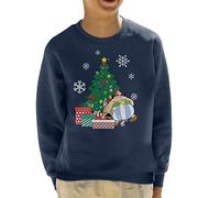 Cloud City 7 Asterix and Obelix Around The Christmas Tree Kid's Sweatshirt Navy Blue