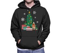 Cloud City 7 Basil Brush Around The Christmas Tree Men's Hooded Sweatshirt Black