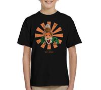 Cloud City 7 Basil Brush Retro Japanese Kid's T-Shirt Black