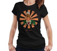 Cloud City 7 Basil Brush Retro Japanese Women's T-Shirt Black