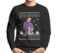 Cloud City 7 Big Lebowski Happy Birthday Jesus Christmas Men's Sweatshirt Black