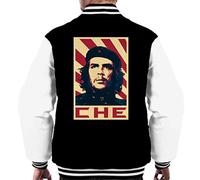 Cloud City 7 Che Guevara Retro Propaganda Men's Varsity Jacket Black/White
