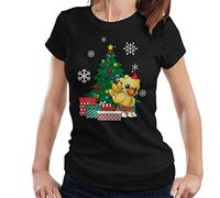 Cloud City 7 Chocobo Around The Christmas Tree Women's T-Shirt Black