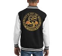 Cloud City 7 Cobra Kai Mercy is for The Weak Kid's Varsity Jacket Black/White