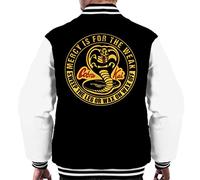 Cloud City 7 Cobra Kai Mercy is for The Weak Men's Varsity Jacket Black/White