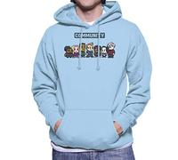 Cloud City 7 Community Pixelated Men's Hooded Sweatshirt Sky Blue