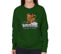 Cloud City 7 Daschund Through The Snow Women's Sweatshirt Bottle Green