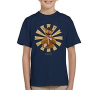 Cloud City 7 Fozzie Bear Retro Japanese Muppets Kid's T-Shirt Navy Blue